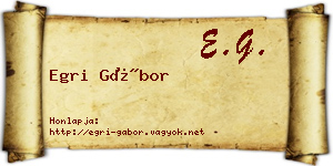 Egri Gábor névjegykártya